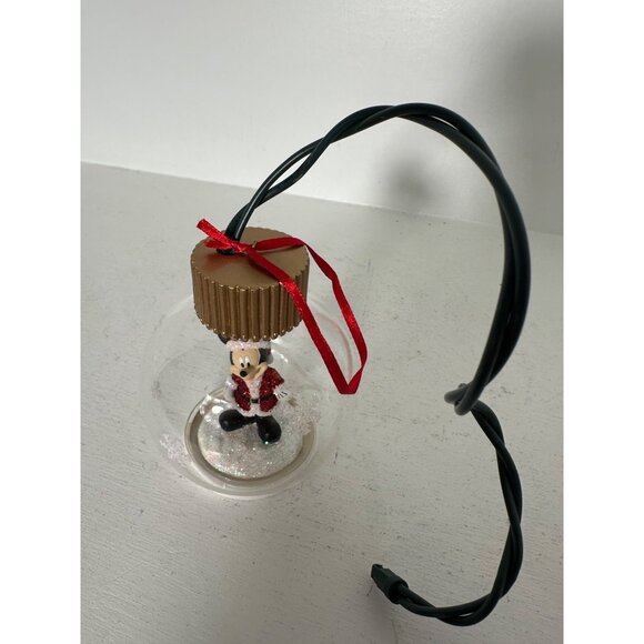 Disney Mickey Mouse Christmas Ornament snow globe  With LED Lights & Glitter Ins - Picture 5 of 5